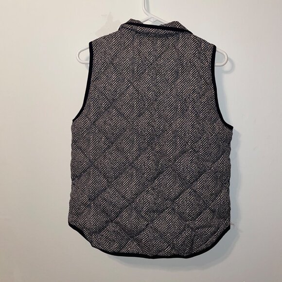 J. Crew Womens Herringbone Quilted Vest With Pockets & Gold Zipper Size Small - Picture 7 of 8